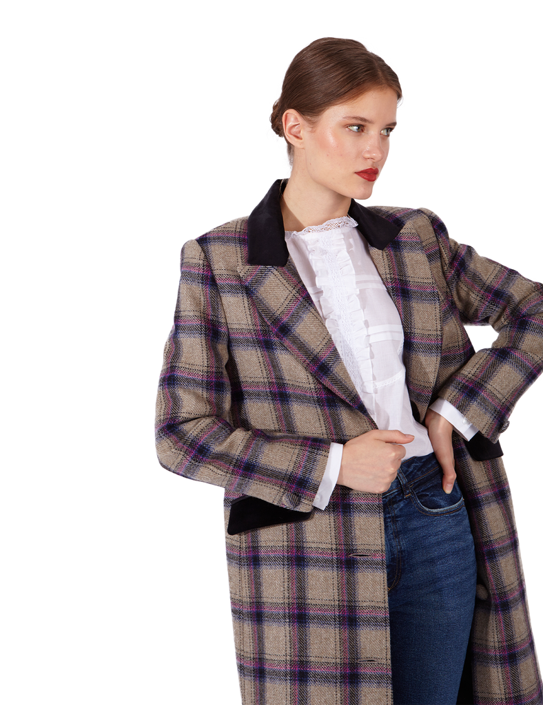 Abrigo Dominique Grey & Purple PARIS/64