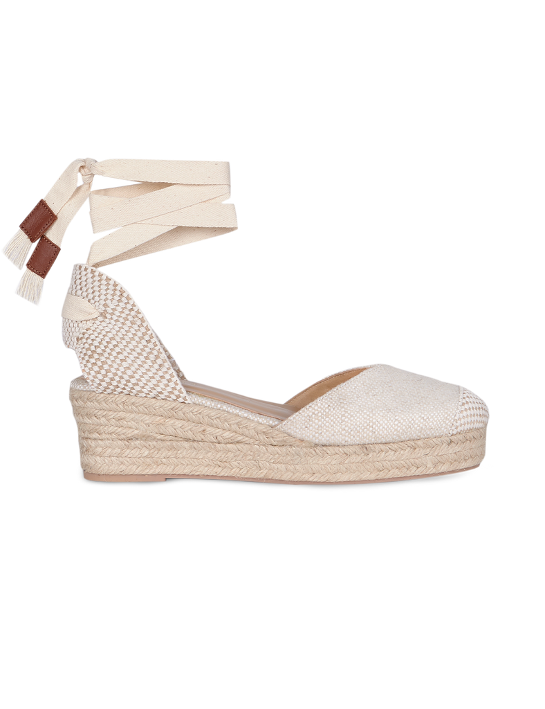 Alpargata Mini Bianca Rafia & Chocolate - PARIS/64