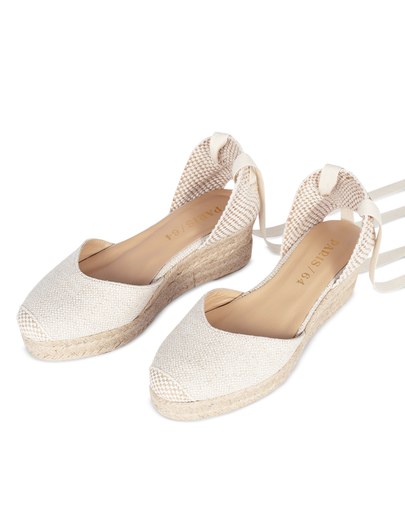 Alpargata Mini Bianca Rafia & Chocolate - PARIS/64