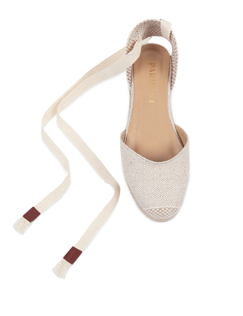 Alpargata Mini Bianca Rafia & Chocolate - PARIS/64