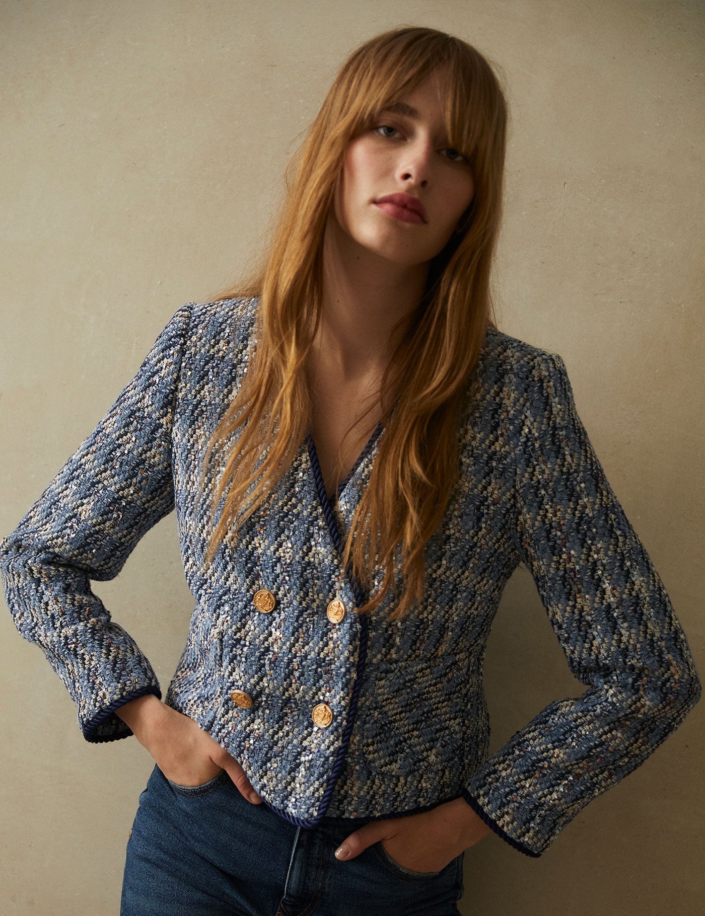 Helen Tweed Blue Blazer by PARIS/64