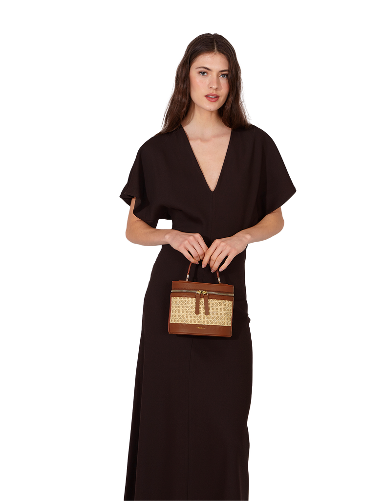 Bolso Prismatic Ratán & Chocolate - PARIS/64