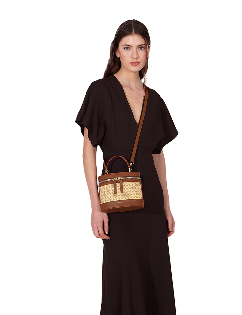 Bolso Prismatic Ratán & Chocolate - PARIS/64