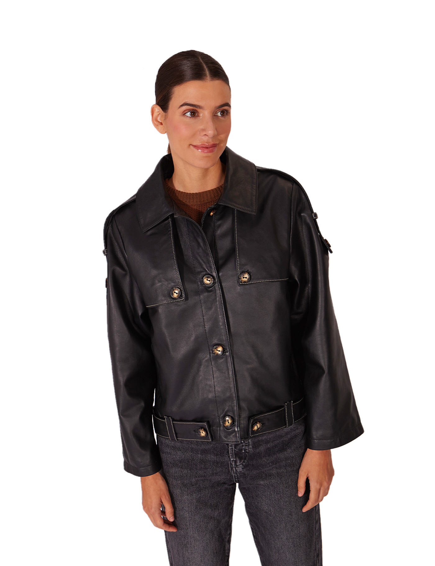 René Black Leather Jacket by PARIS/64