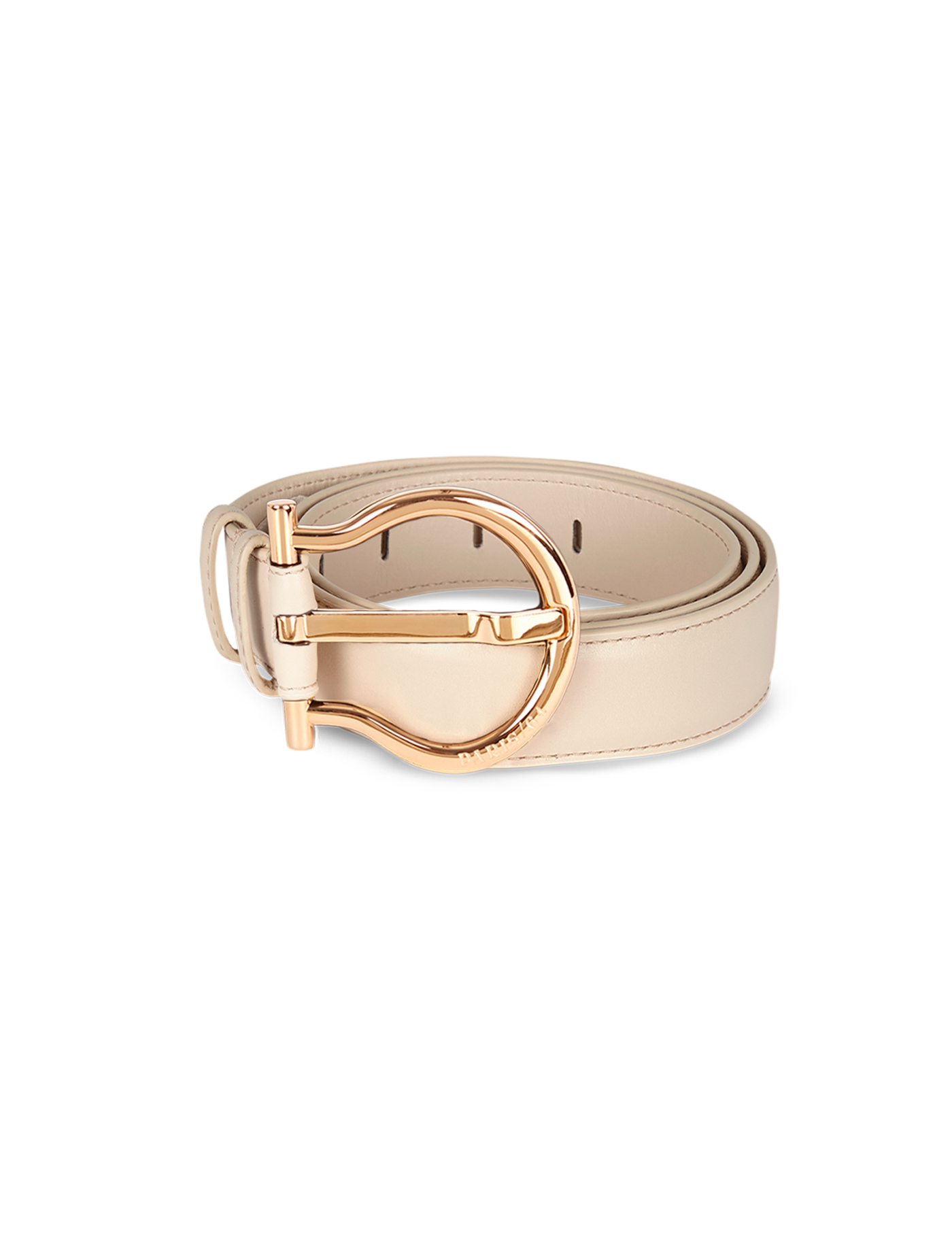 alors ベージュ レザーベルト ダブルバックル（アローパリ） Audrey Beige Belt by PARIS/64