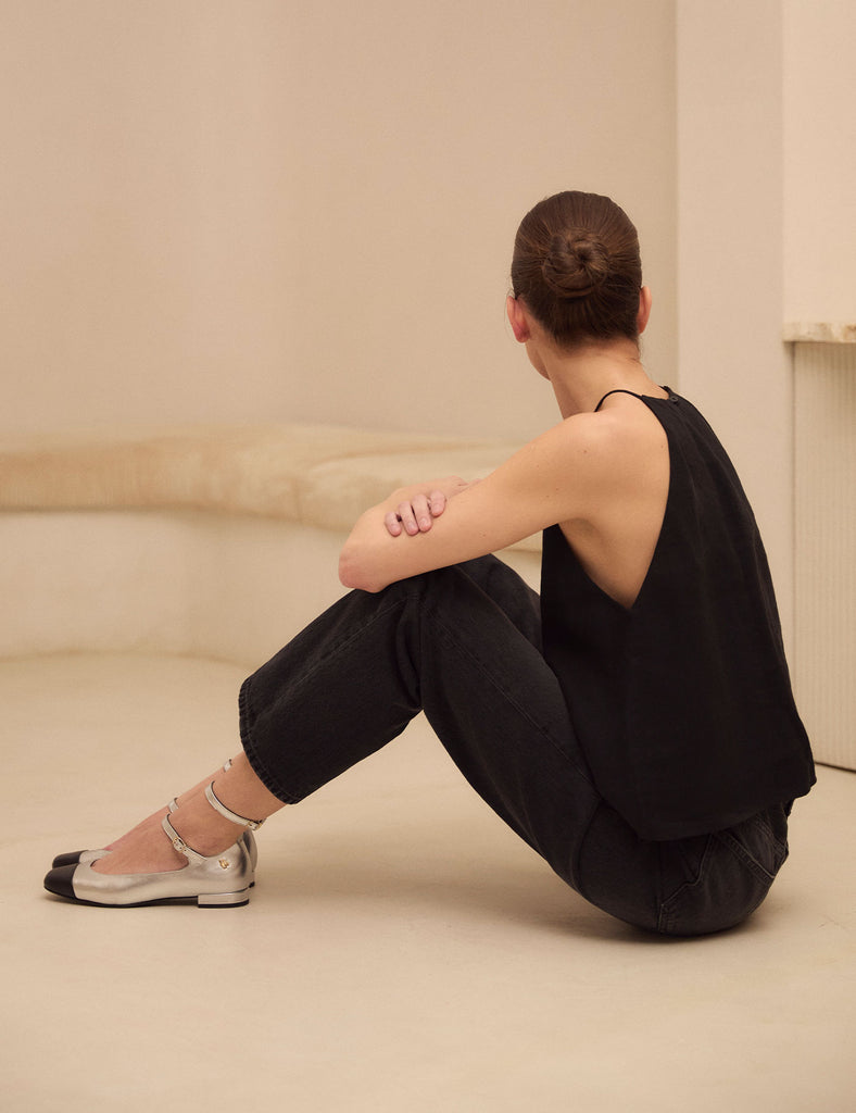 Mary Jane Daphne Silver Black - PARIS/64