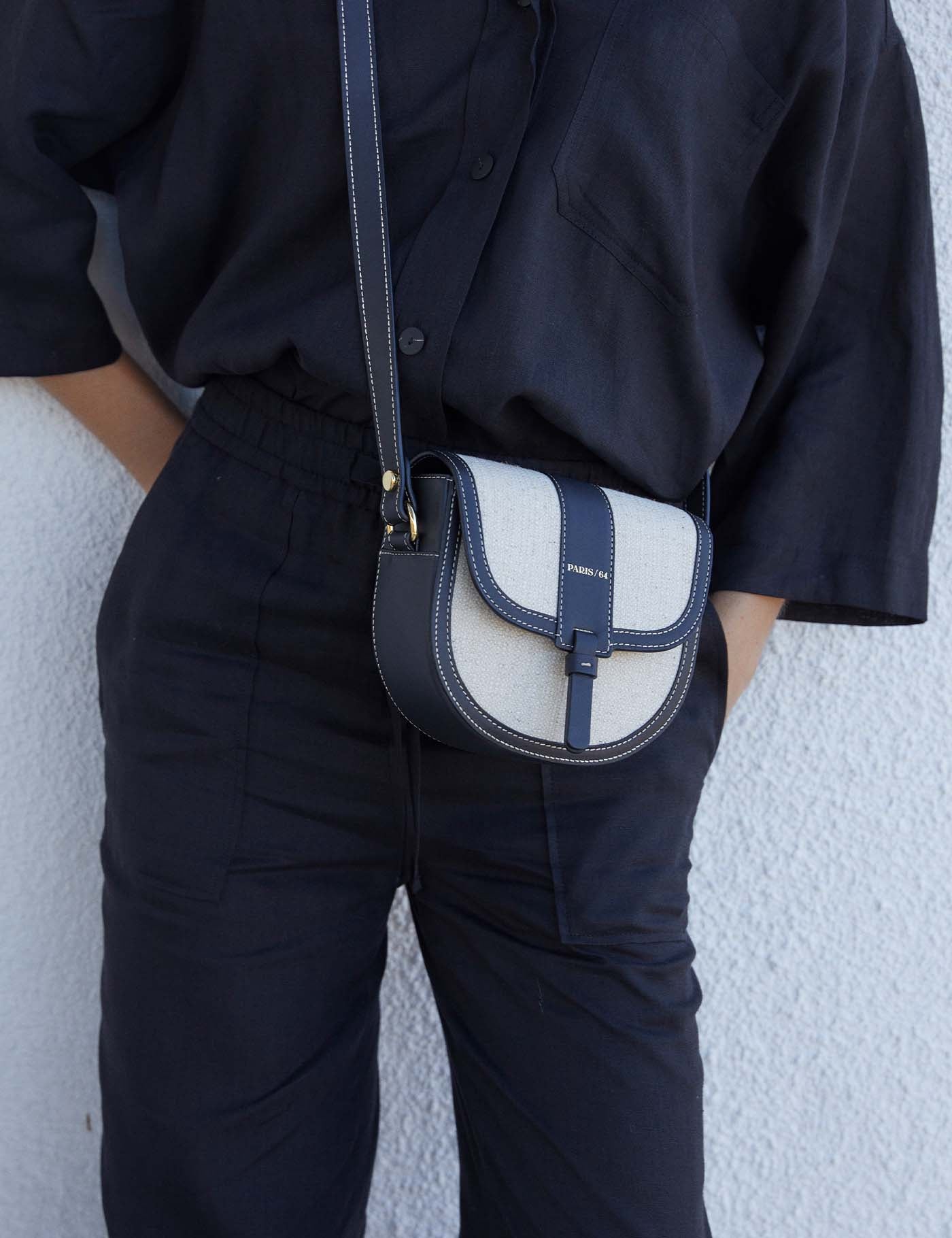 Mini Windsor Rafia & Black Bag by PARIS/64 Mini Windsor Rafia & Black Bag by PARIS/64