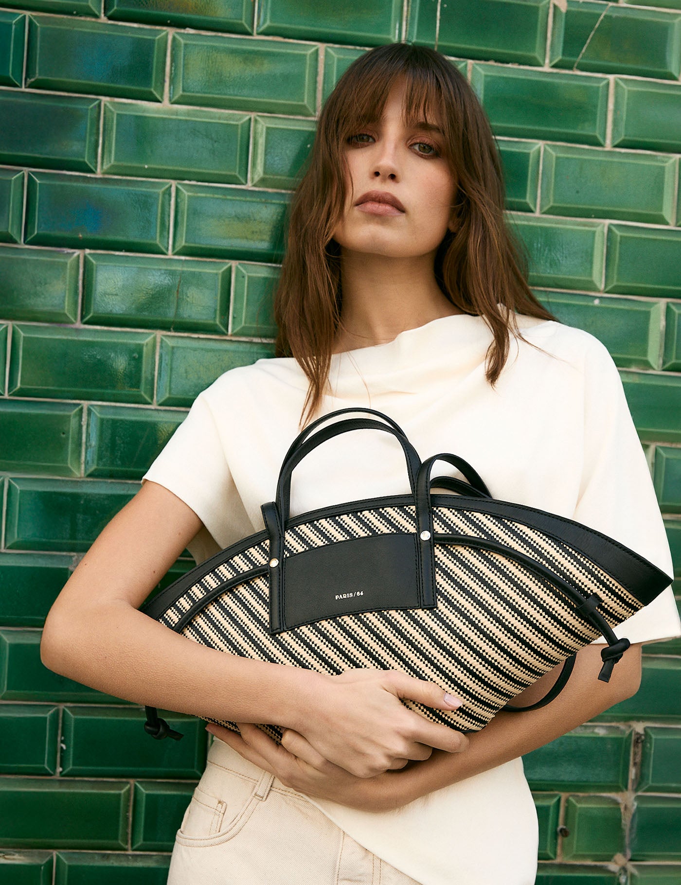 Rivière Stripes Black Bag by PARIS/64