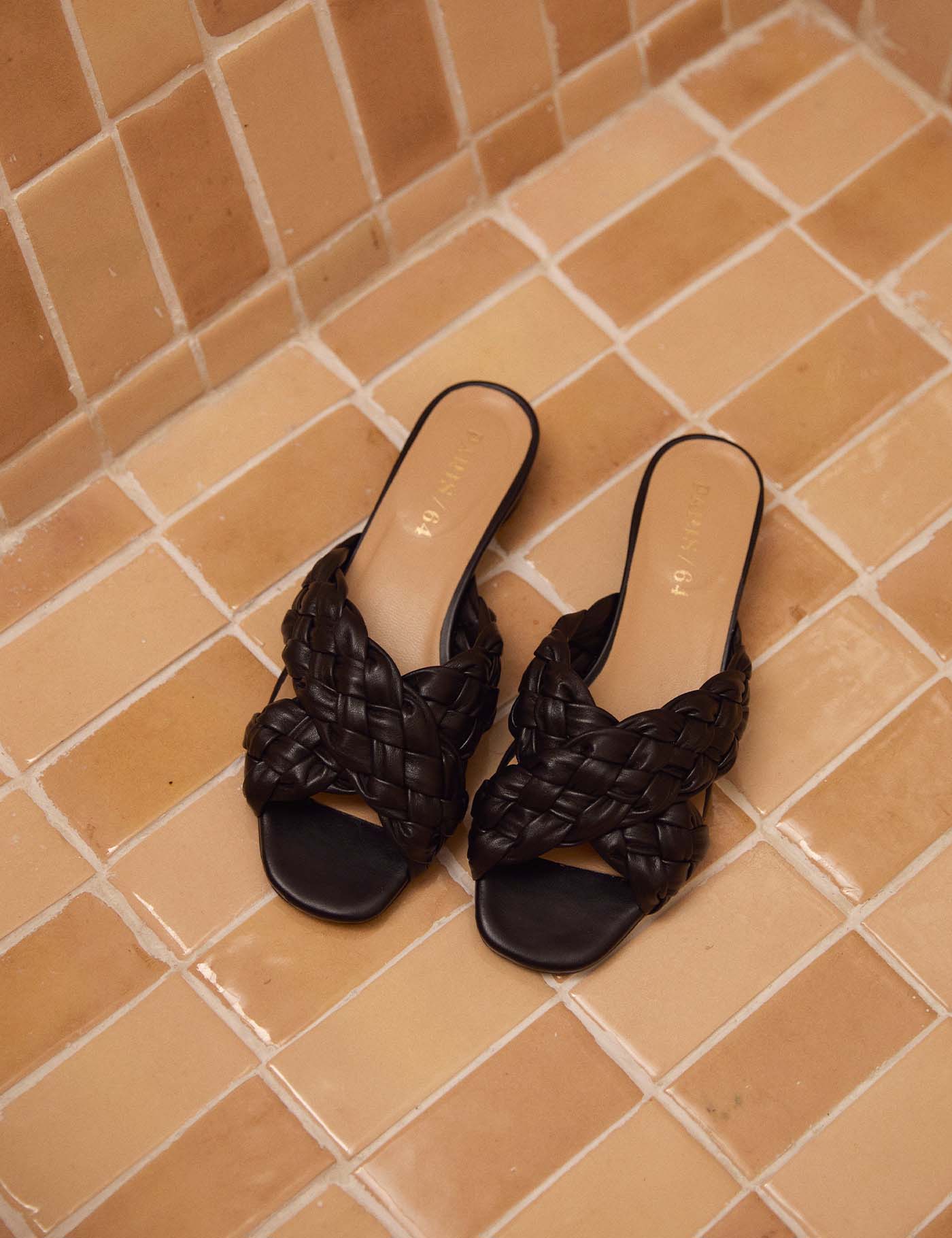 Natalie Black Sandals by PARIS/64