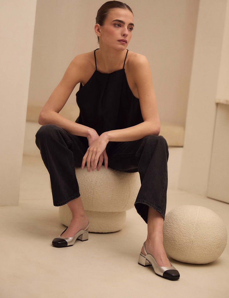 Stiletto Daphne Silver Black - PARIS/64